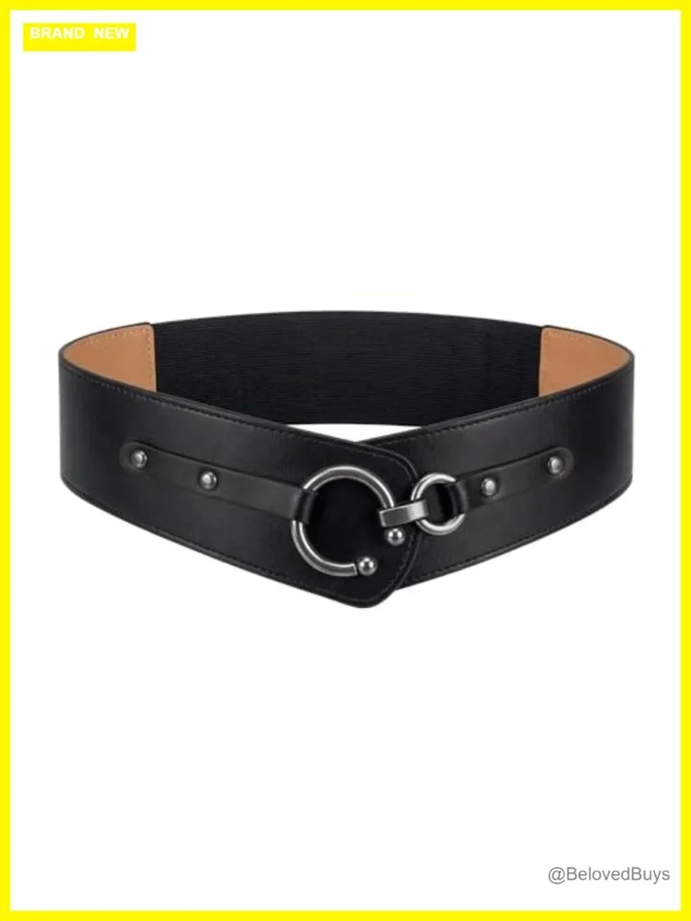 Faux Leather Cinch Belt with O-Ring Hook
